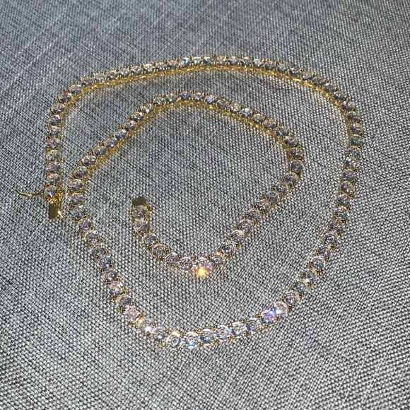 5mm Tennis Chain 18k Gold - Picture 1 of 5